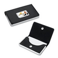 Black Leatherette Chrome Card Case